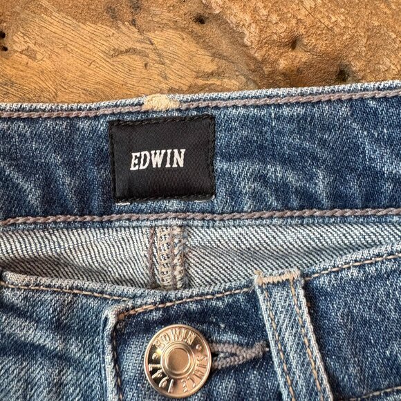 Edwin Hana blue jeans slim straight leg organic cotton/elastane women's 26 NWT - Picture 3 of 5
